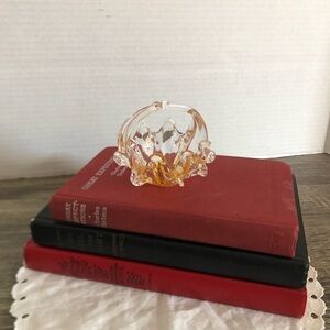 Vtg Chalet Glass Bonbonniere Glass Basket